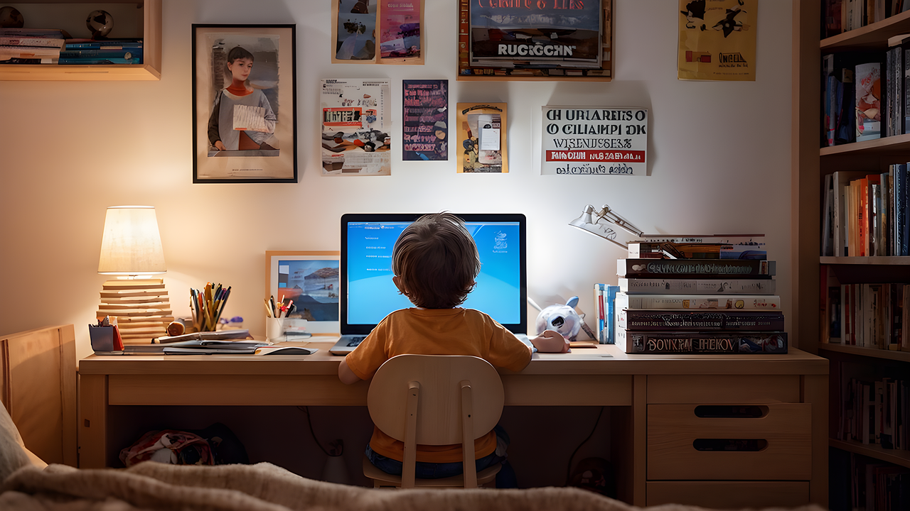 学習する子供の画像